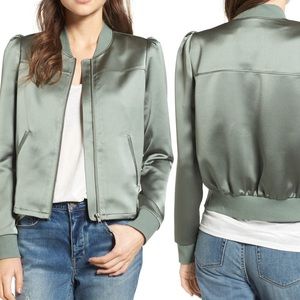 Satin Bomber - Dune Green